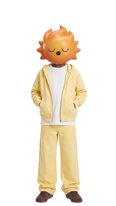 CONJUNTO SUDADERA Y PANTALÓN BALLOON GARMENT DYE - Amarillo claro de Zara