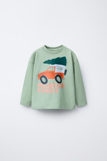 CAMISETA ESTAMPADA - Verde de Zara