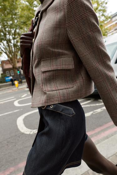 SHORT HOUNDSTOOTH BLAZER - Multicoloured by Zara - Image 5