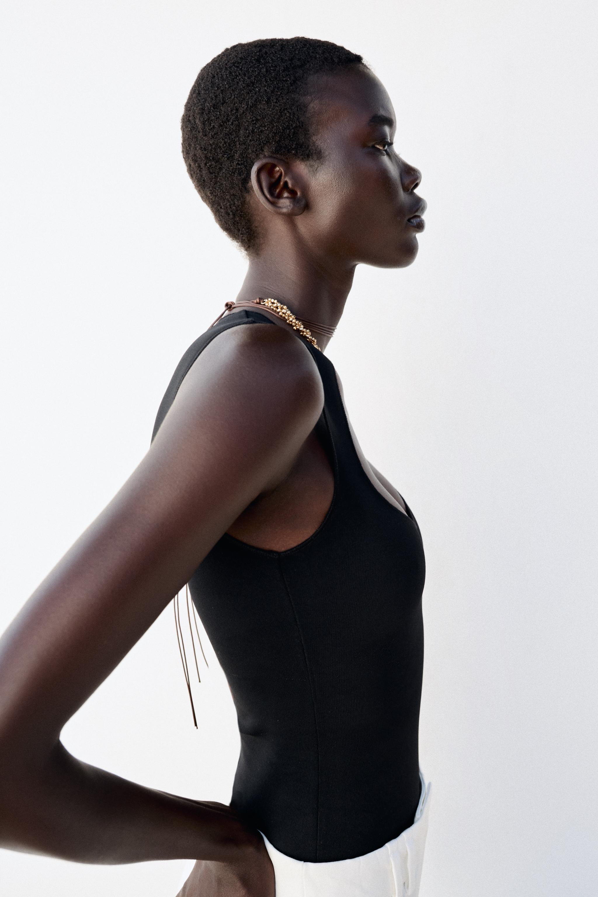 STRETCH SQUARE NECK BODYSUIT