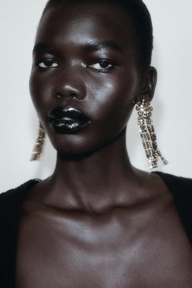 ДЛИННЫЕ СЕРЬГИ СО СТРАЗАМИ — ЗОЛОТИСТЫЙ от Zara