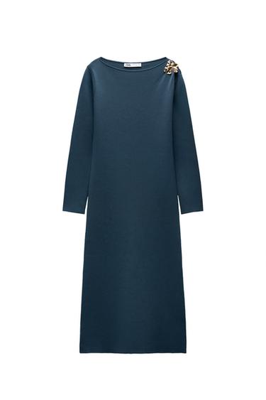 PLAIN KNIT MIDI DRESS