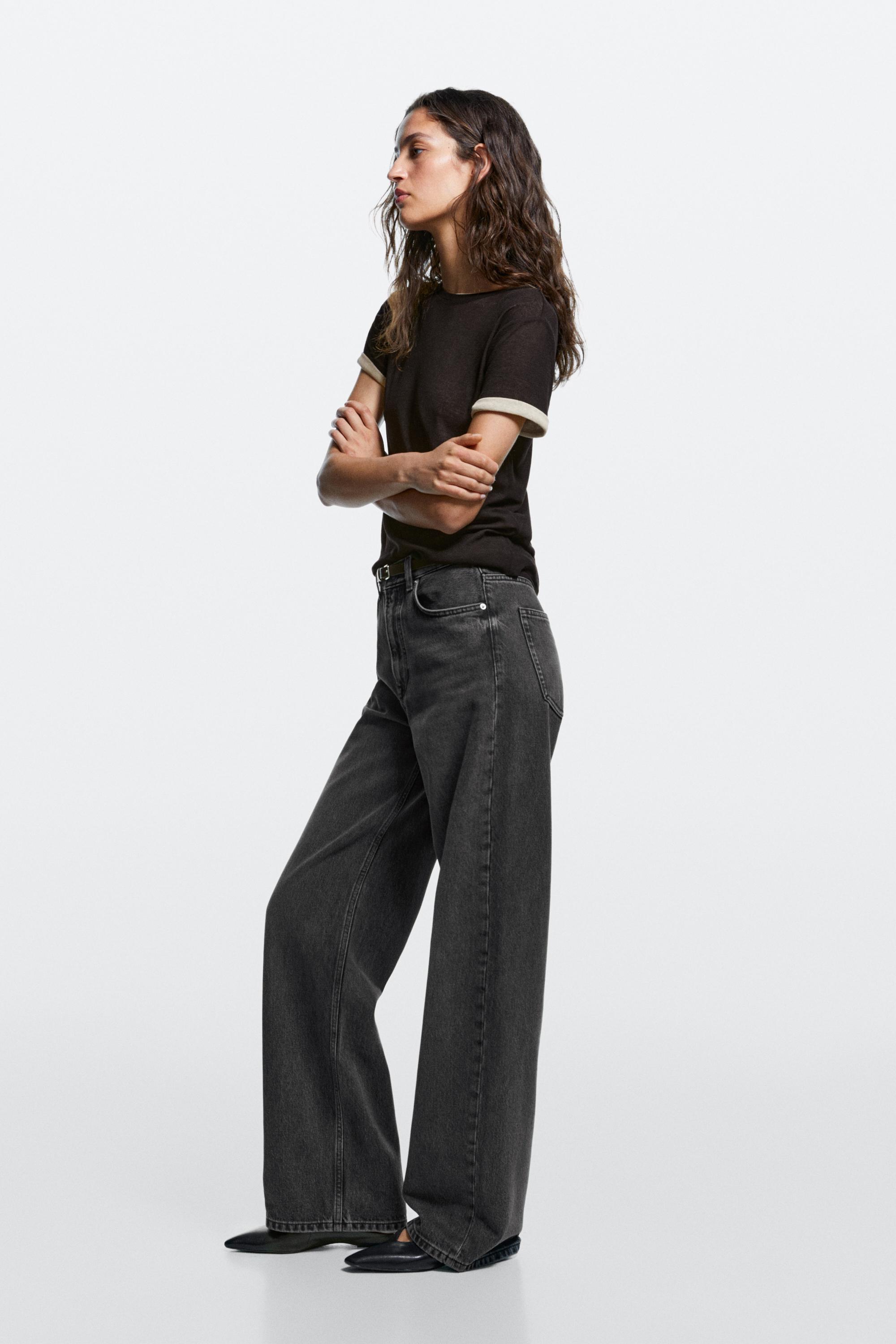 High-waist wide-leg jeans — Gray