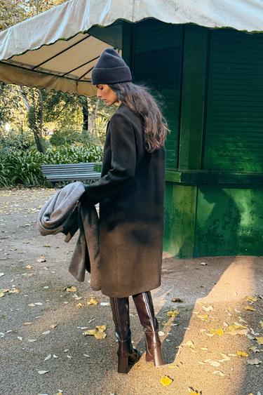 Zara BASIC SOFT COAT - brown vigore