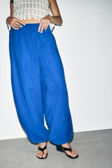 Zara TRF PANTS - Bluish