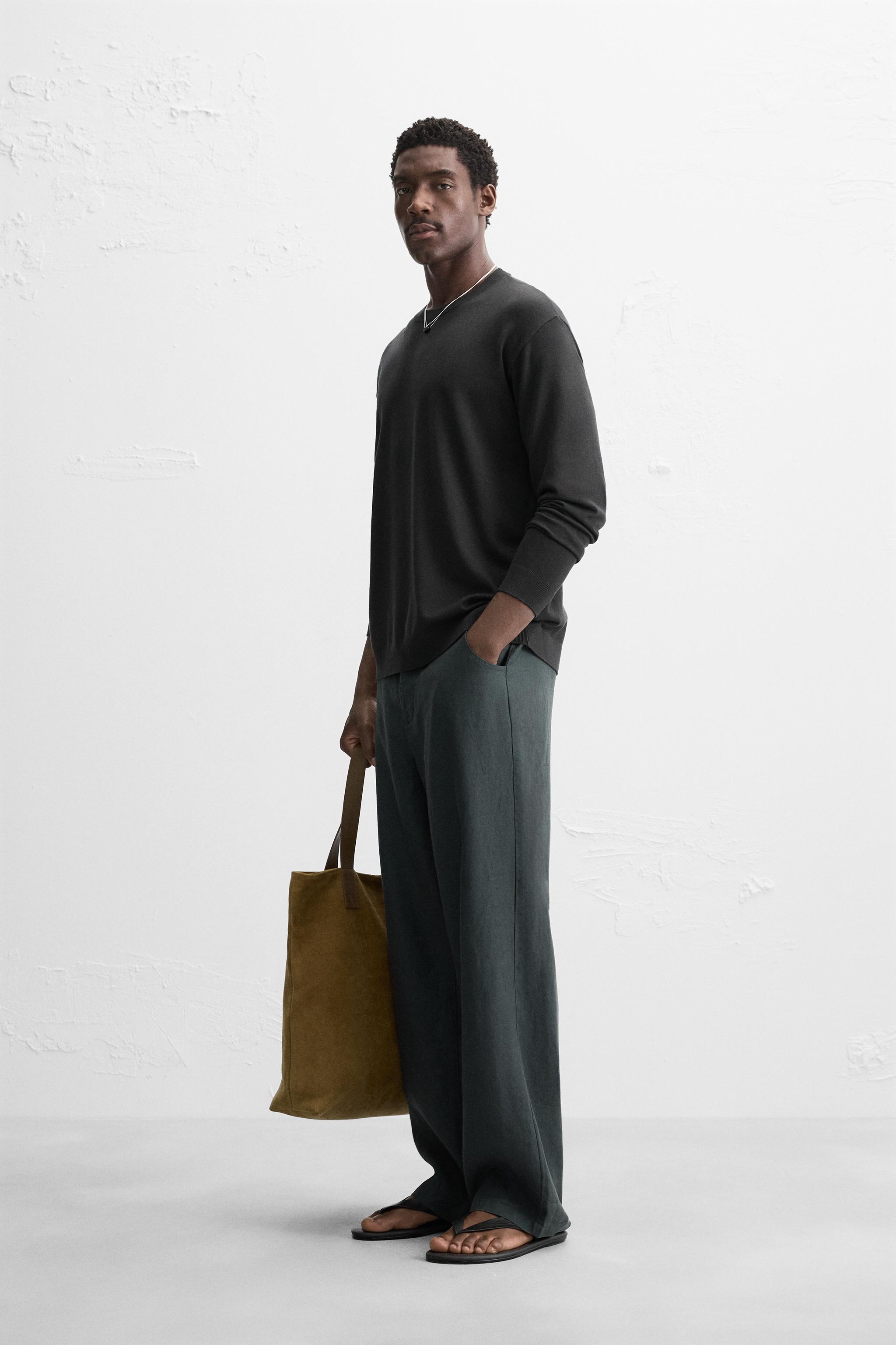 TEXTURED VISCOSE BLEND SWEATER - Black | ZARA Canada