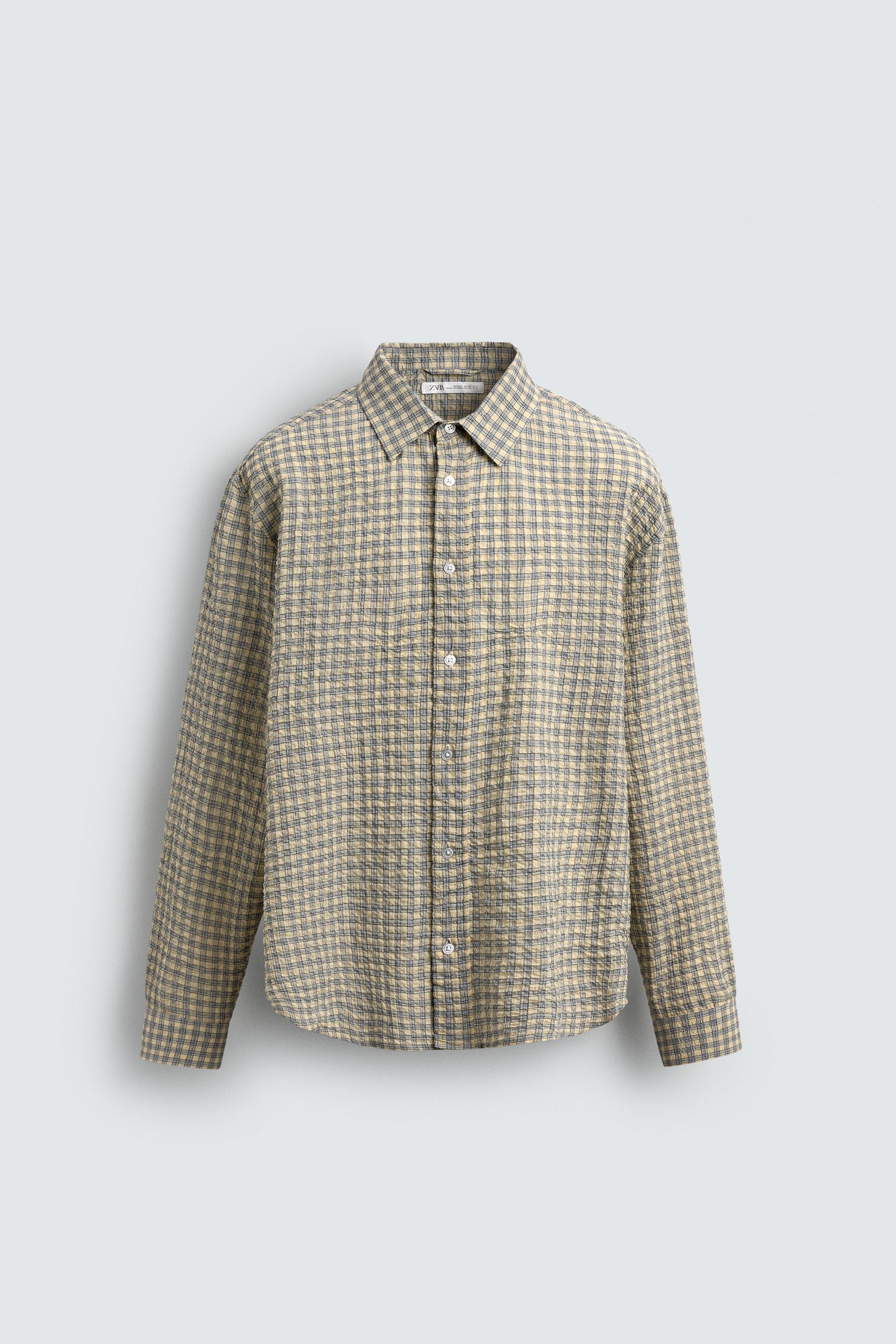 テクスチャーチェックシャツ - ベージュ | ZARA Japan / 日本