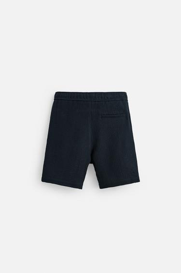 TEXTURED REGULAR FIT BERMUDA SHORTS - Navy blue by Zara - Image 6