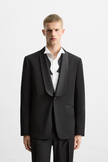 Zara LIMITED EDITION SMOKING SUIT BLAZER - Black
