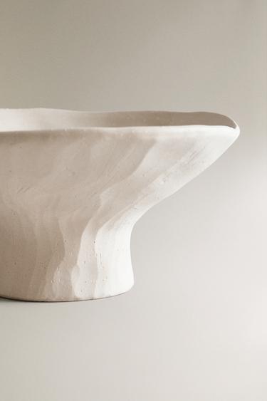 IRREGULAR CERAMIC BOWL WITH BASE - Oyster-white by Zara - Image 3