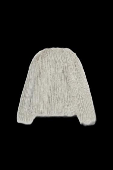 MANTEL IN FELLOPTIK ZW COLLECTION - Hellgrau von Zara