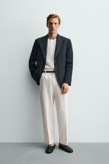 بنطلون REGULAR FIT فيسكوز - قطن - أبيض مكسور by Zara - Image 0