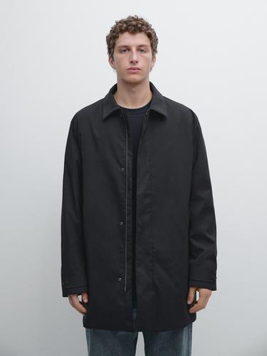 Trench tejido water repellent - Marino de Zara
