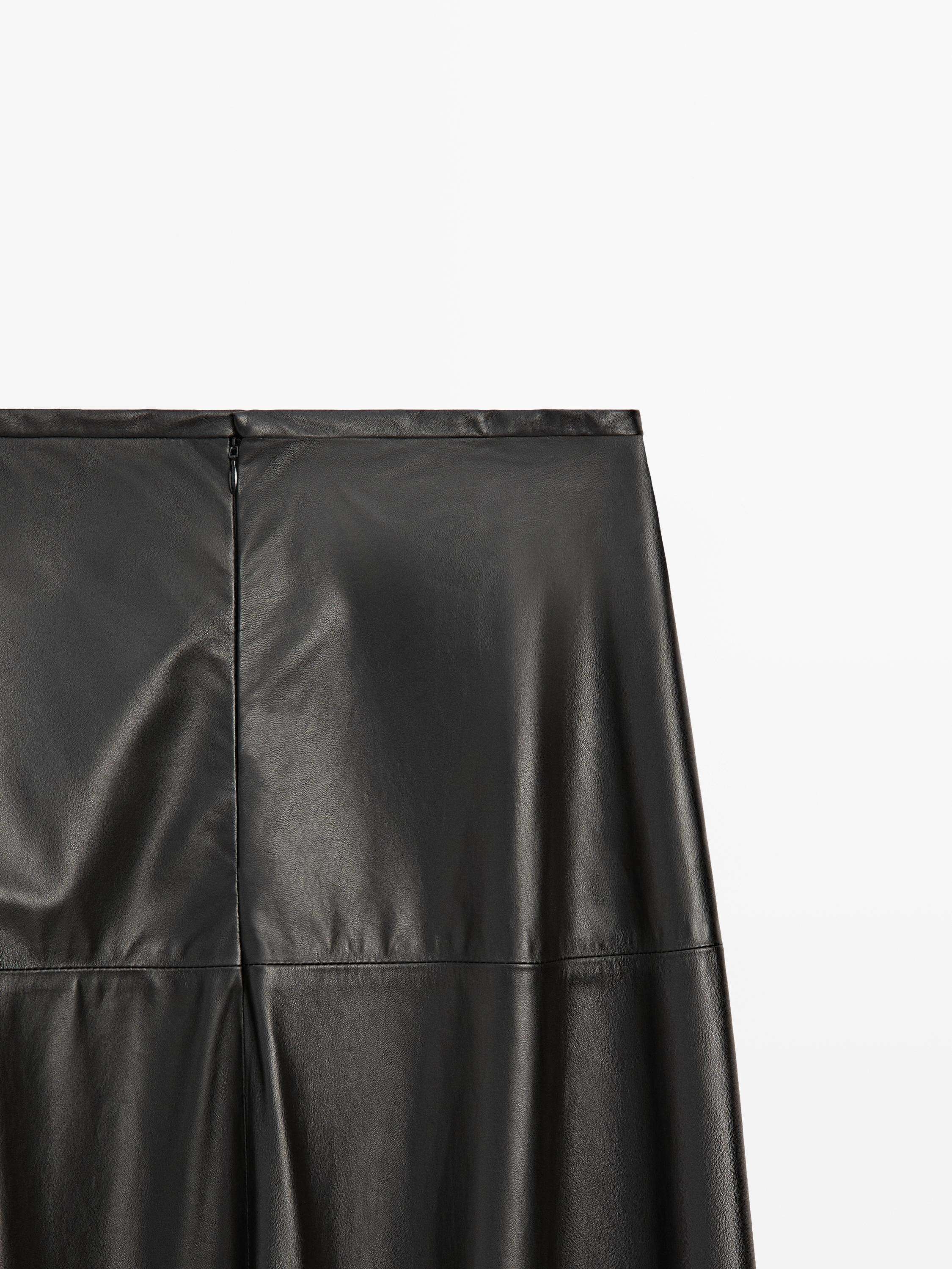Long flared nappa leather skirt - LIMITED