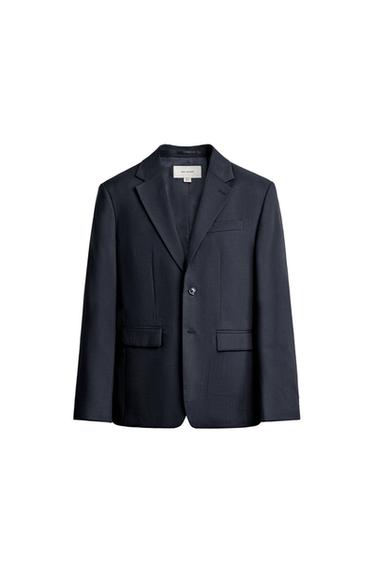 100% WOOL REGULAR FIT SUIT BLAZER - Dark navy by Zara