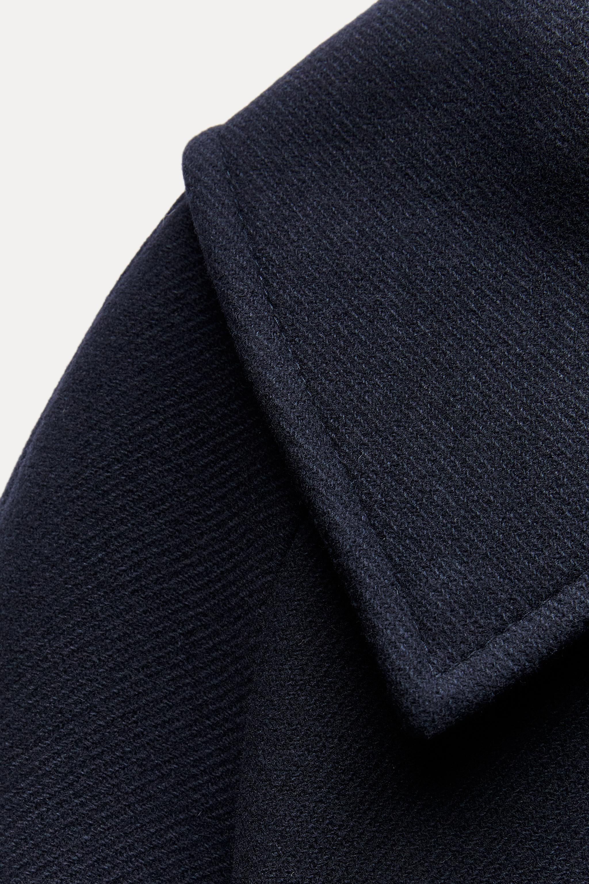 WOOL BLEND SHORT COAT ZW COLLECTION - Navy blue | ZARA United States