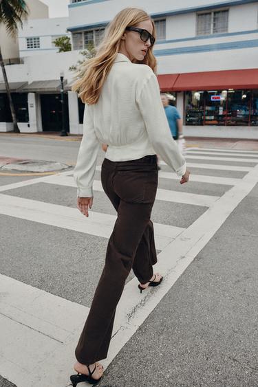 FITTED WAIST SATIN SHIRT - Ecru by Zara - Image 6