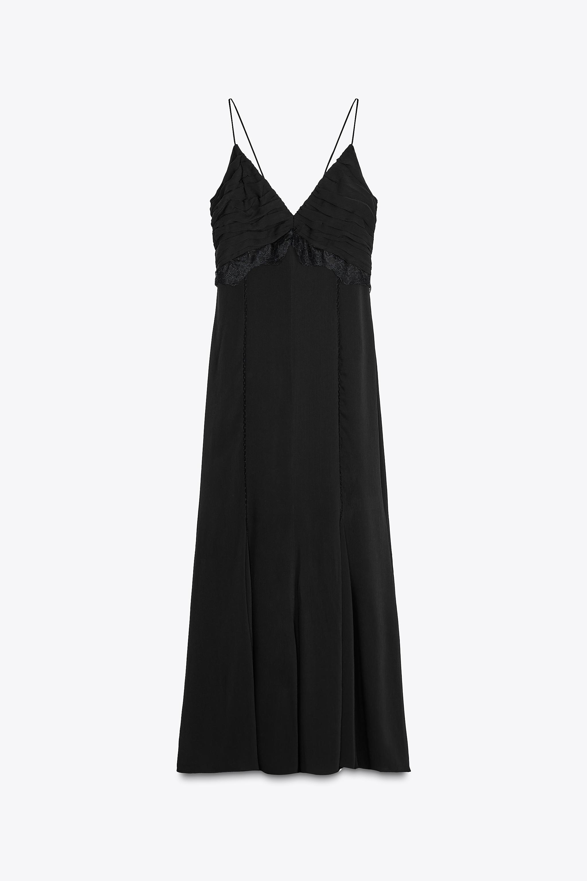 Silk Dress Robe Nuisette Noire Zara Zara France Robe Style