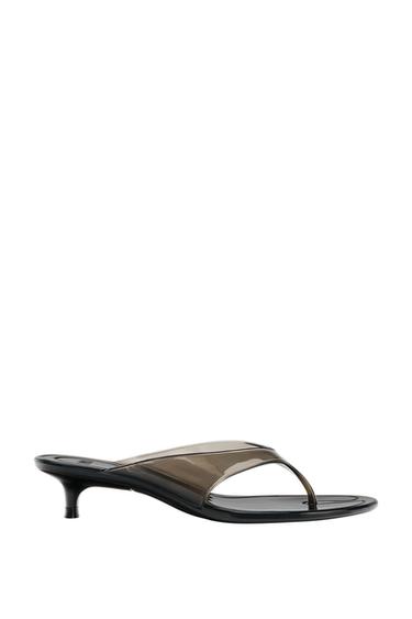 JELLY KITTEN HEEL SANDALS - Black by Zara
