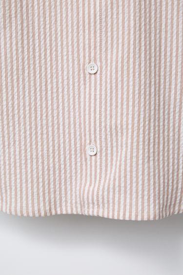 CHEMISE À RAYURES EN SEERSUCKER - Marron de Zara - Image 3