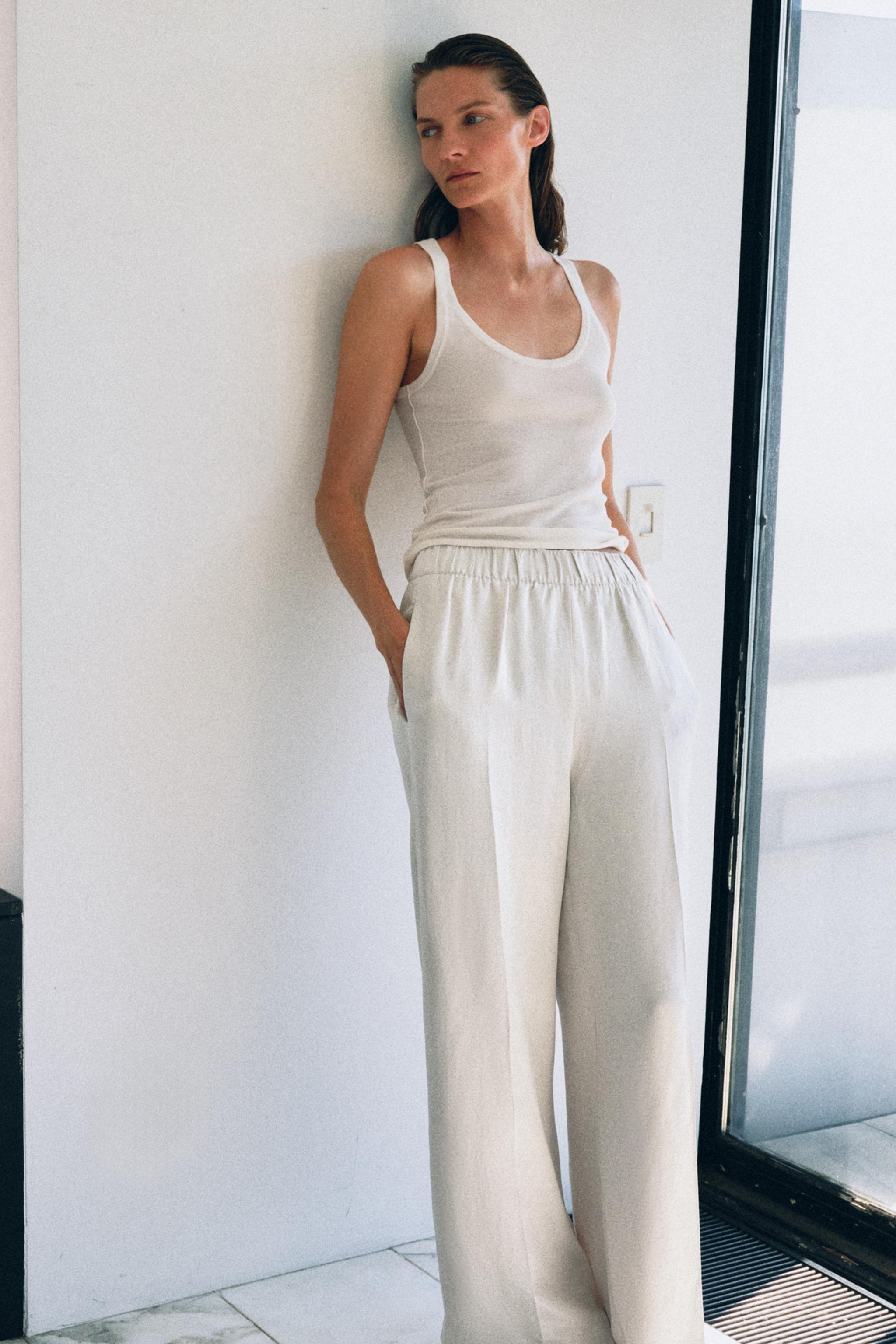 Женские брюки Zara ZW COLLECTION FLOWY PANTS — фото 9