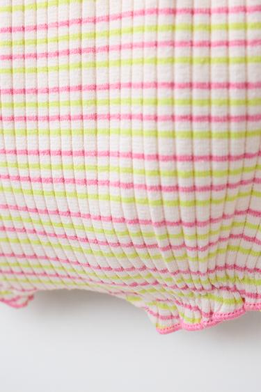 STRIPED ROMPER WITH EMBROIDERED HEART - Light ecru by Zara - Image 3