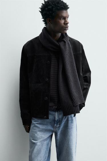 SUEDE LEATHER JACKET - Anthracite Grey by Zara - Image 5