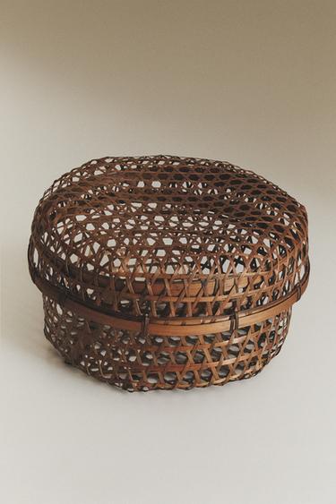 CESTA BAMBÚ TAPA - Beige claro de Zara
