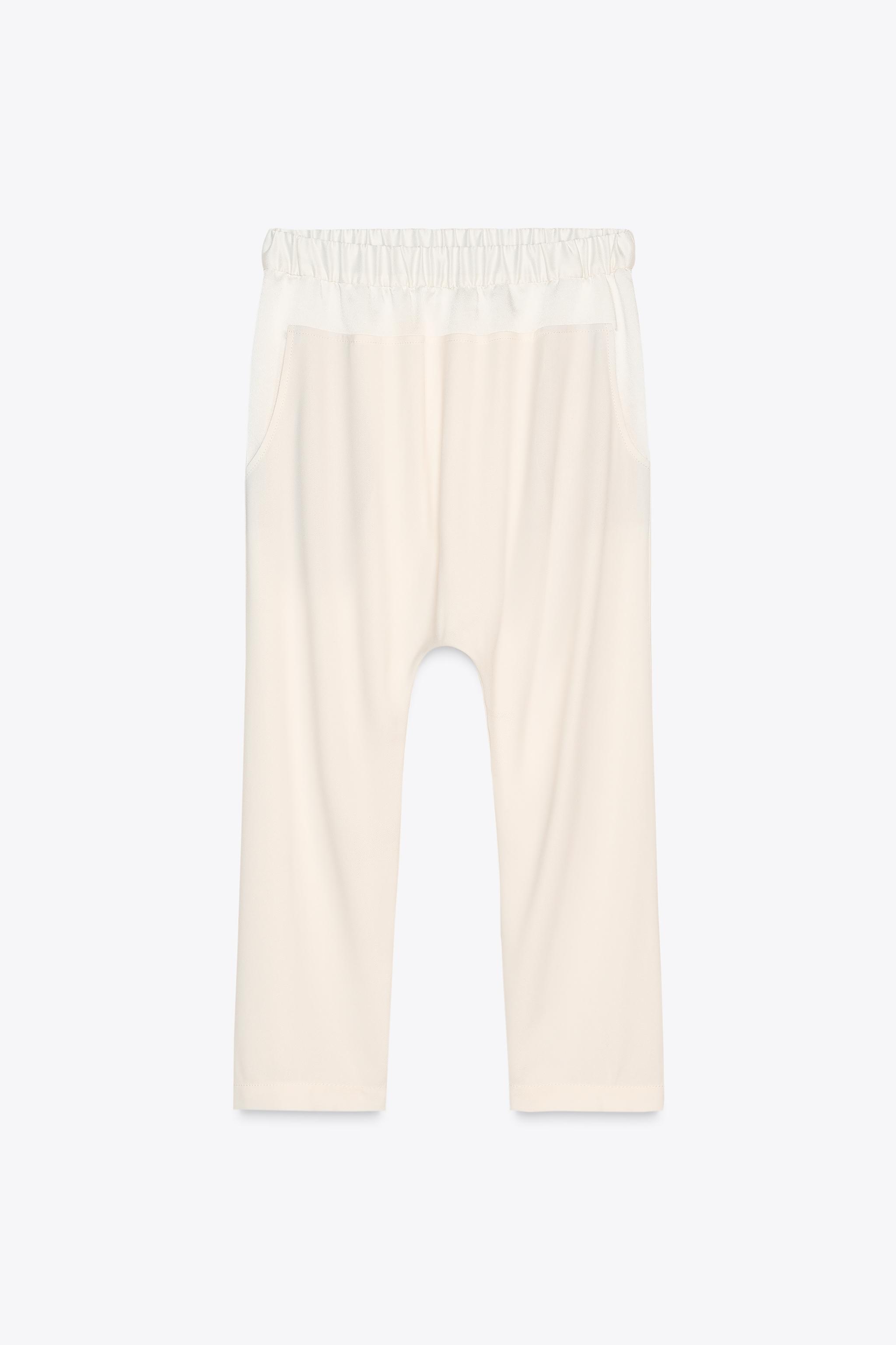 LOW RISE PANTS ZW COLLECTION - Oyster-white | ZARA United States