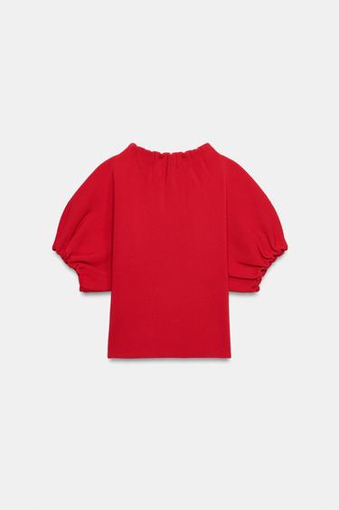 TOP EN MAILLE FRONCÉ - Rouge de Zara - Image 7