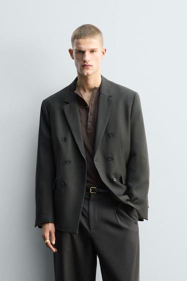 100% WOOL LIMITED EDITION SUIT BLAZER - Green / Blue by Zara