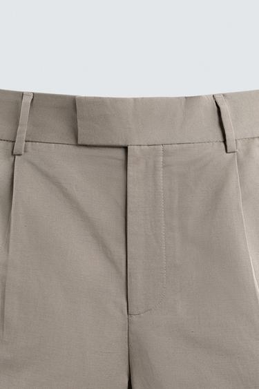 BERMUDA COUPE DÉCONTRACTÉE PLIS - Vison de Zara - Image 8