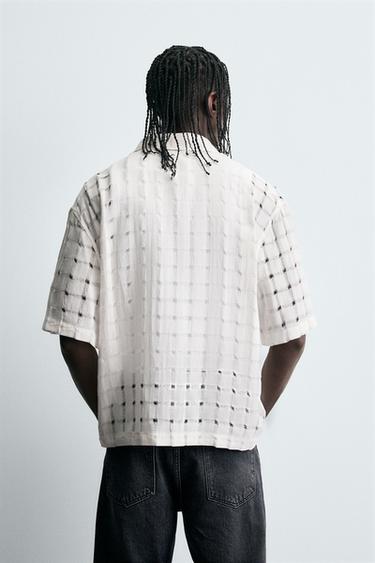 JACQUARD NEEDLE-PUNCH SHIRT - Oyster-white by Zara - Image 2