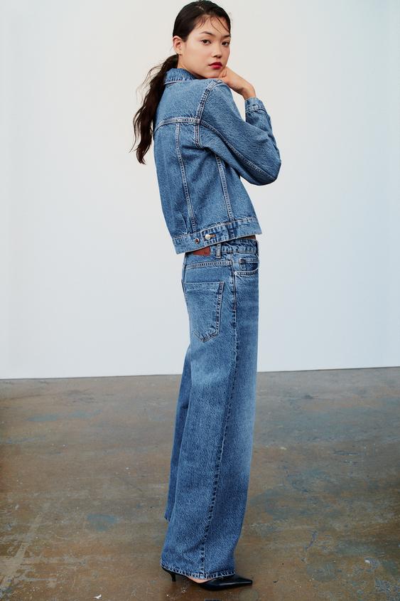 Blue Loose Fit Baggy Jeans, Straight Legs Washed Wide Legs Jeans, Women's  Denim Jeans & Clothing