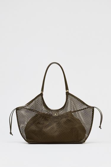 MESH TOTE BAG - Green by Zara - Image 0