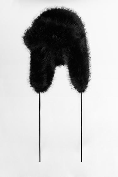 BONNET AVIATEUR EFFET FOURRURE - Noir de Zara - Image 4