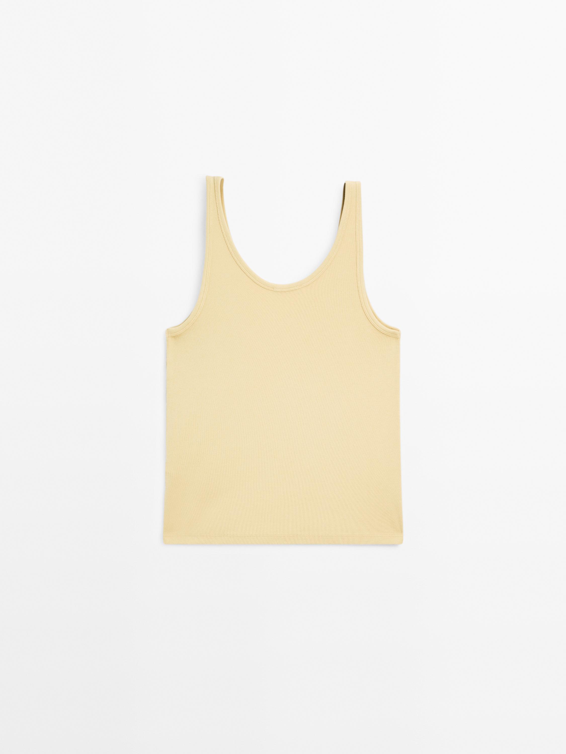 Cotton blend strappy top
