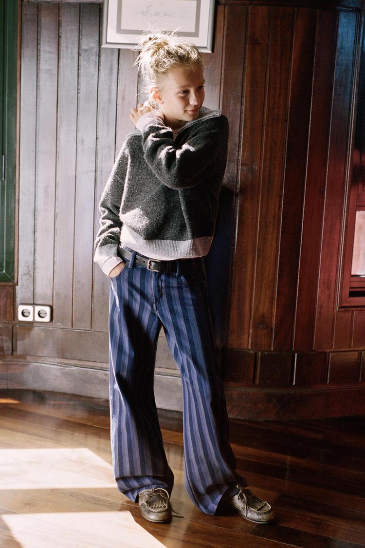Pantalon wide leg rayas