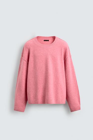 SWEATER WITH TEXTURED REVERSIBLE SEAMS - Pink by Zara