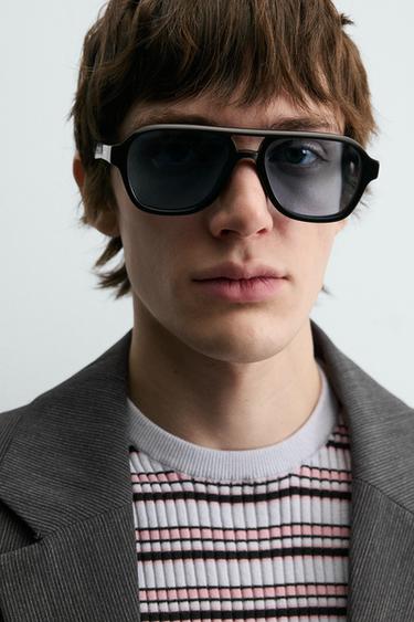 BLAZER OVERSIZED FIT RAYAS - Gris de Zara