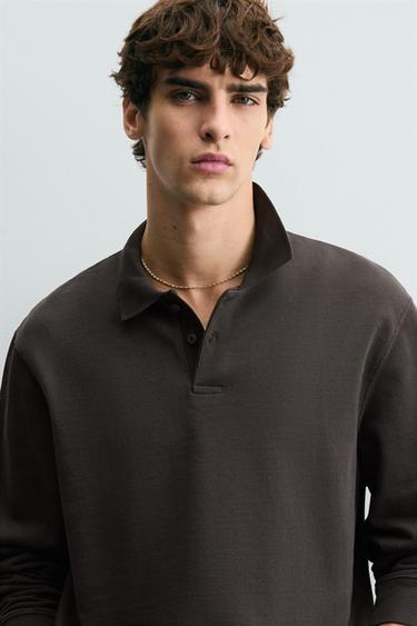 POLO STRUTTURA LAVATO - Marrone scuro di Zara
