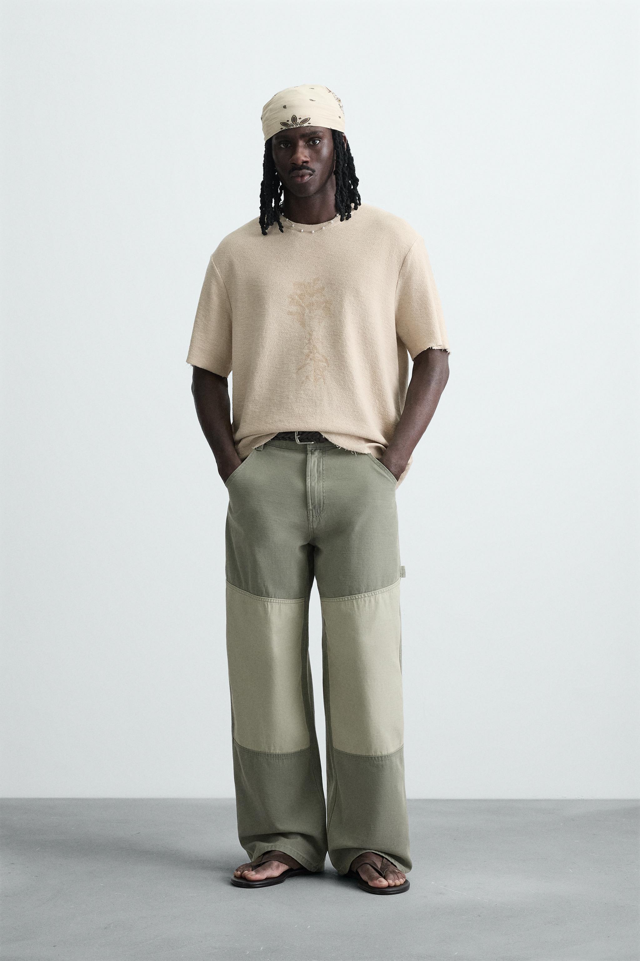 スプレー柄ニットTシャツ - エクリュ | ZARA Japan / 日本