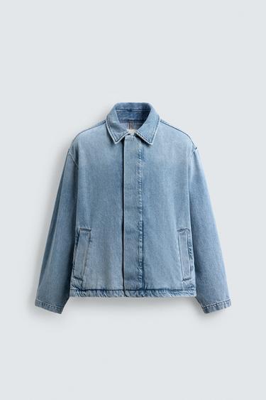 سترة دنيم مغسولة - أزرق by Zara