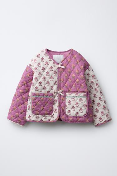 PATCHWORK PUFFER JACKET - Dark pink by Zara