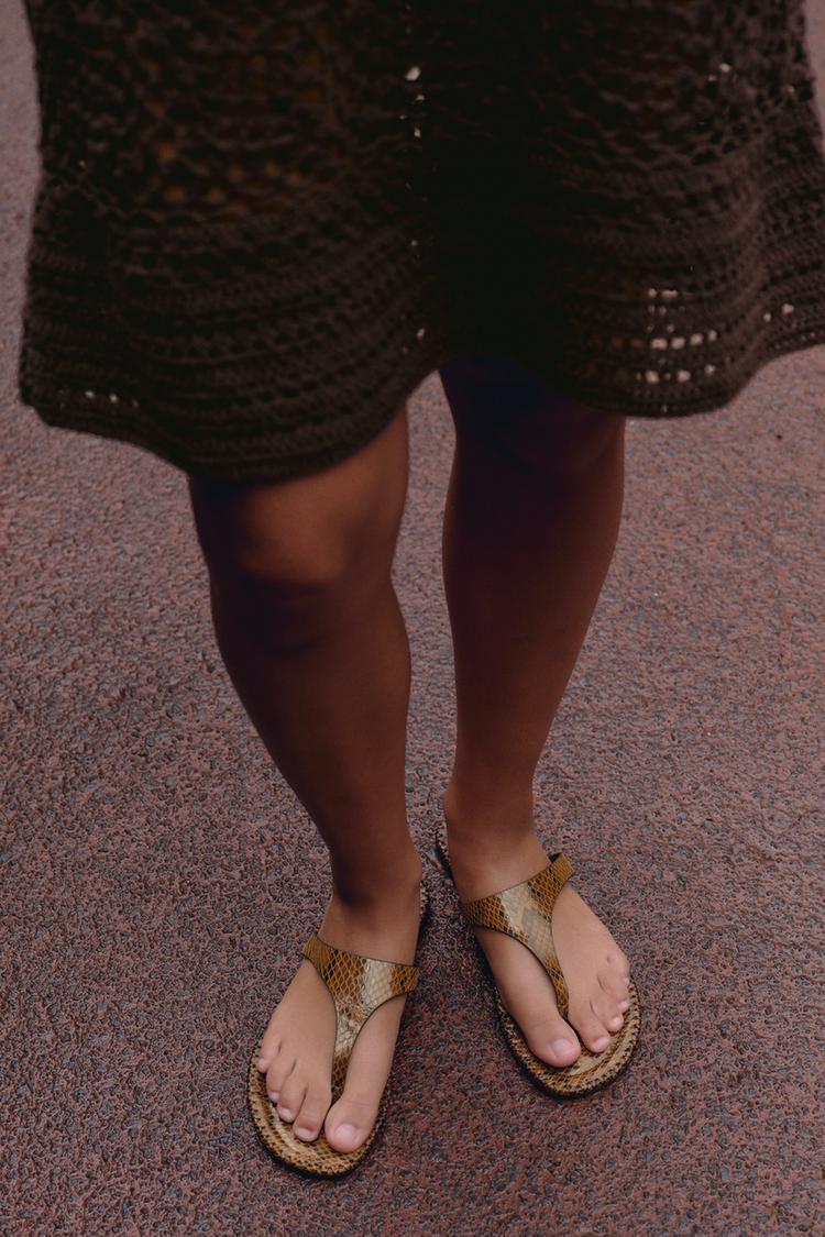 ANIMAL PRINT SANDALS Snakeskin ZARA Spain