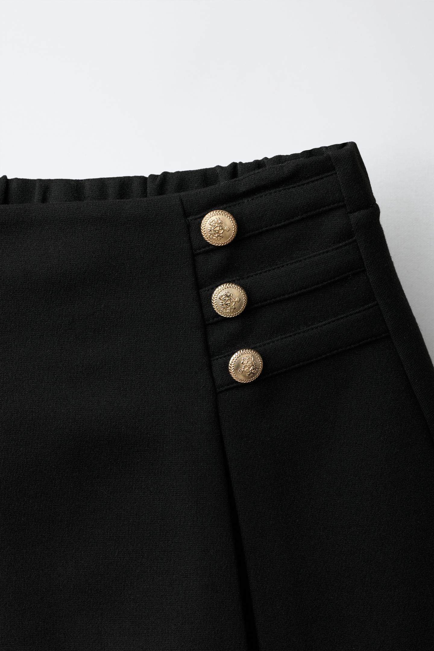 Детская юбка Zara Ponte Knit Button, цвет: Чёрный — фото 3