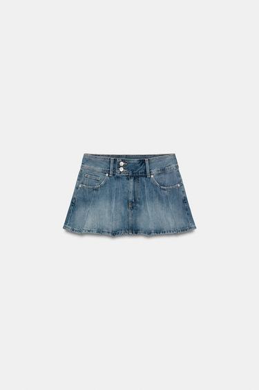 TRF DENIM PLEATED SKIRT - Light blue by Zara - Image 0