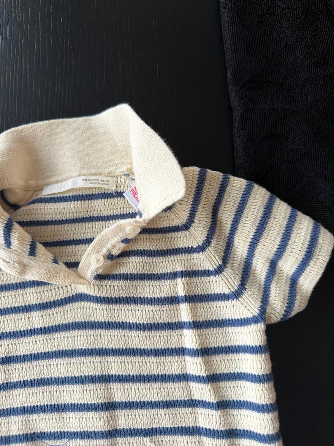 STRIPED KNIT POLO SHIRT - Image 3