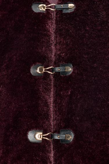 DOUBLE-FACED JACKET WITH TOGGLES - Burgundy by Zara - Image 8