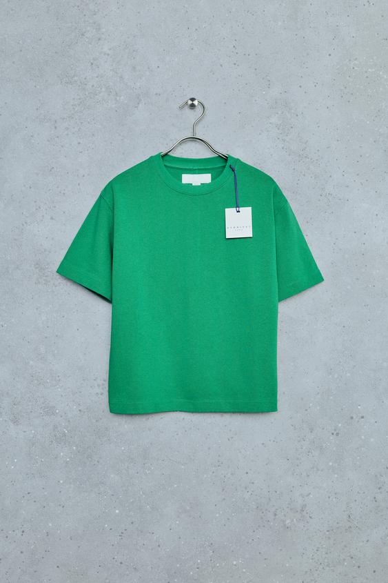 STORIESZ - HEAVY WEIGHT T-SHIRT - Green / Ecru by Zara - Image 0